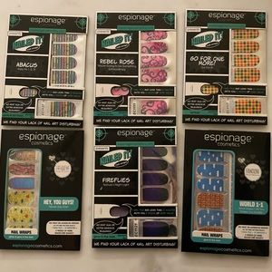 Set of 6 Espionage Cosmetics Nail Wraps